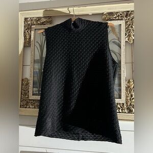 Armani Collezioni Elegant Black Mock Turtleneck Top